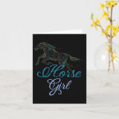 馬乗り馬ガールズウィメンギフトアニ カード (黄色い花)