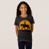 馬乗り – Horse Sunset – 乗馬Tシャツ Tシャツ (正面フル)