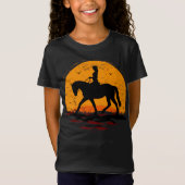 馬乗り – Horse Sunset – 乗馬Tシャツ Tシャツ (正面)