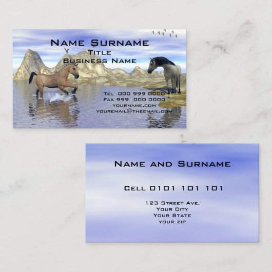 馬人気がある名刺 名刺 (正面/裏面)