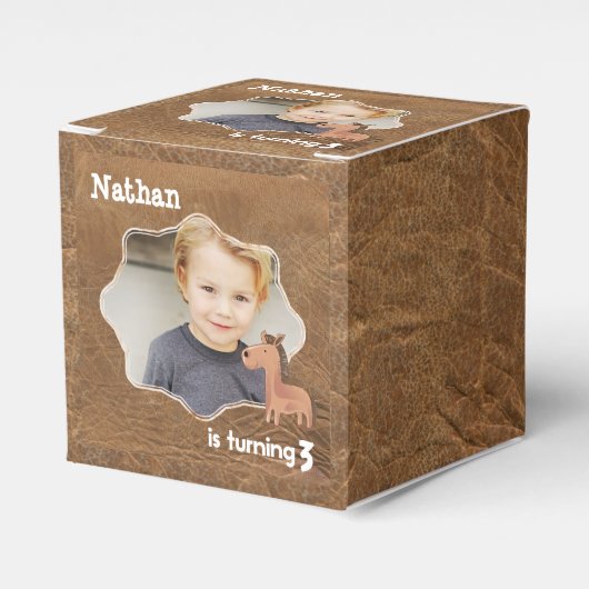 馬付きカウボーイレザー フェイバーボックス (正面サイド)