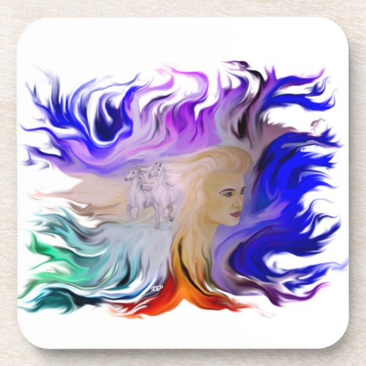 馬付き女性 コースター (正面)