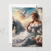 馬付き女性 ポストカード (正面/裏面)