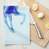 馬付き青キッチンタオル キッチンタオル (四つ折り)