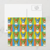 馬仙寺犬ポップ・アートの漫画 ポストカード (正面/裏面)