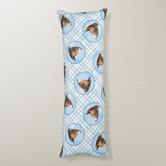 馬仙寺絵を描の栗赤ブリンドルかわいい犬アート ボディピロー (裏面 (縦))