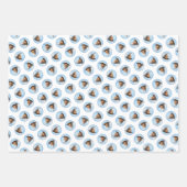 馬仙寺絵を描の栗赤ブリンドルかわいい犬アート ラッピングペーパーシート (正面2)