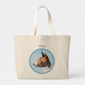 馬仙寺絵を描の栗赤ブリンドルかわいい犬アート ラージトートバッグ (裏面)