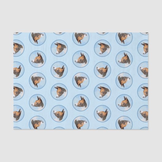 馬仙寺絵を描の栗赤ブリンドルかわいい犬アート 薄葉紙 (正面)