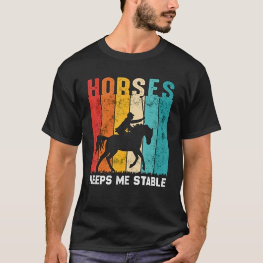 馬保私の安定した馬の乗馬ライダー Tシャツ (正面)
