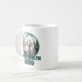 馬健康ヒーロー、ヴィンテージ馬術白い馬 コーヒーマグカップ (正面左)