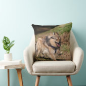 馬具とのポメラニア犬のランニング クッション (椅子)