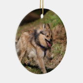 馬具とのポメラニア犬のランニング セラミックオーナメント (右)