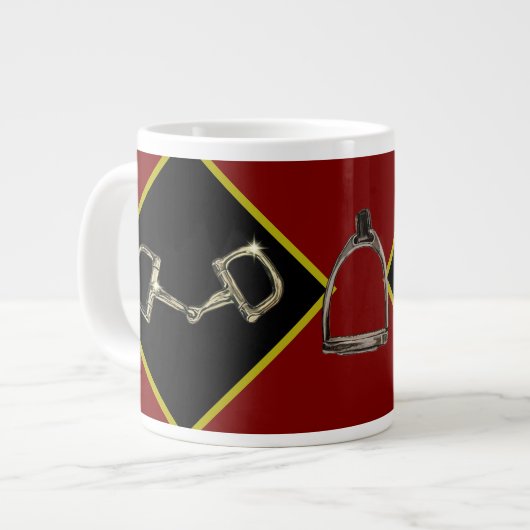 馬具のくつわと鐙 ジャンボコーヒーマグカップ (正面左)