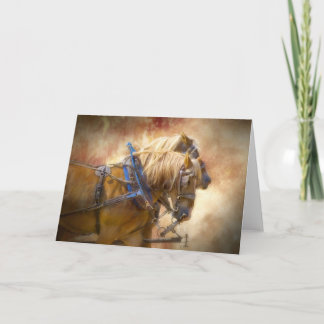 馬具のデジタル芸術の荷車を引くなチーム カード