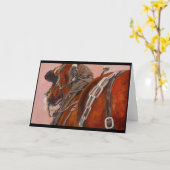 馬具の挨拶状のばん馬 カード (黄色い花)