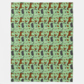 馬具の馬模様 フリースブランケット (正面)