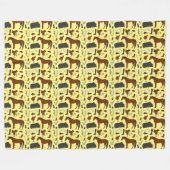 馬具の馬模様 フリースブランケット (正面(横))