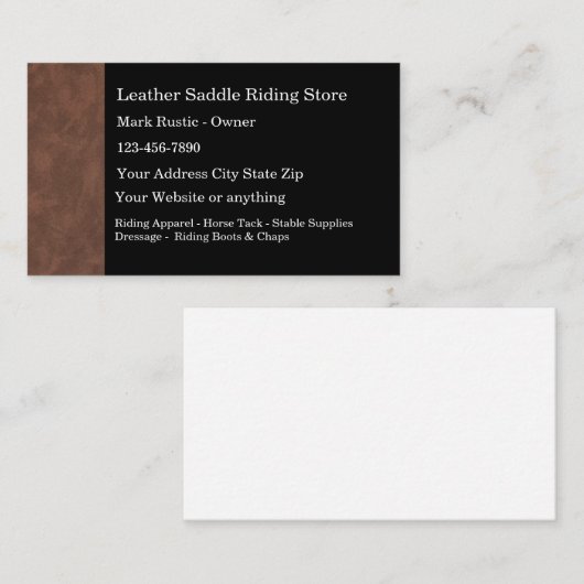 馬具革テーマ 名刺 (正面/裏面)