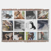 馬写モダン真コラージュエクエストリアンキープサケ スローブランケット (正面)