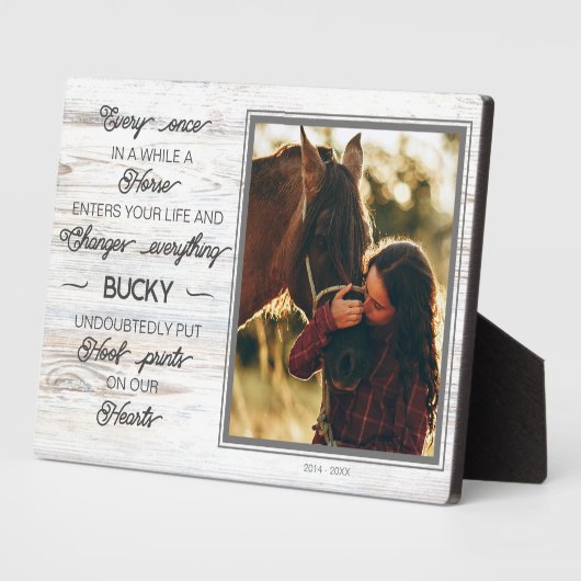 馬写真パーソナライズされたメモリアル フォトプラーク (側面)