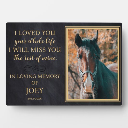 馬写真パーソナライズされたメモリアル フォトプラーク (正面)