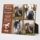 馬写真木目形馬碑 フォトプラーク (側面)