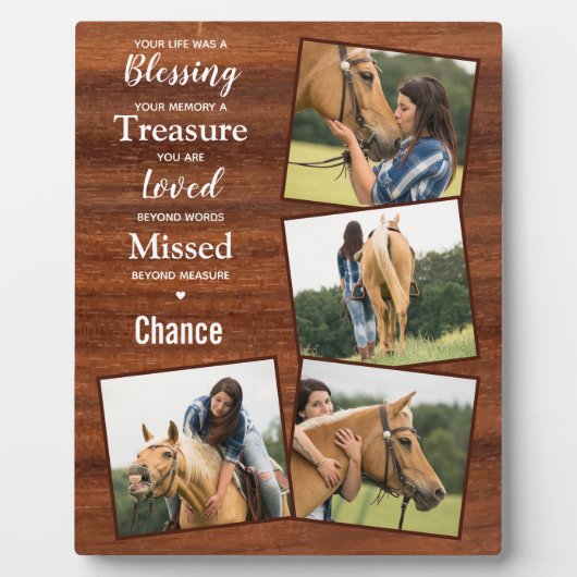 馬写真木素朴形記念 フォトプラーク (正面)