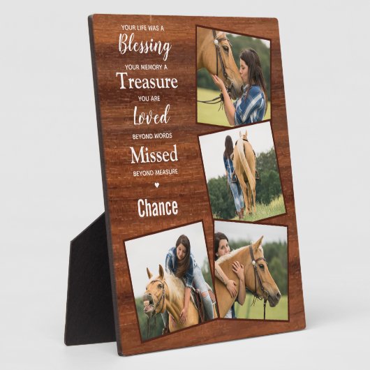 馬写真木素朴形記念 フォトプラーク (側面)