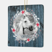 馬写真青木枠シルバー セラミックオーナメント (左)