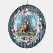 馬写真青木枠シルバー セラミックオーナメント (左)