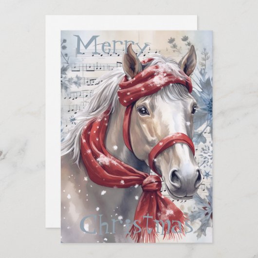 馬冬のクリスマスウォーター色 シーズンカード (正面/裏面)