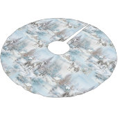 馬冬の模様の雪の多い森の風景 ブラッシュドポリエステルツリースカート (アングル)