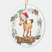 馬初めてのクリスマス馬好きセラミックオーナメント セラミックオーナメント (左)