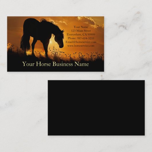 馬則又は獣医ウマ科の人 名刺 (正面/裏面)