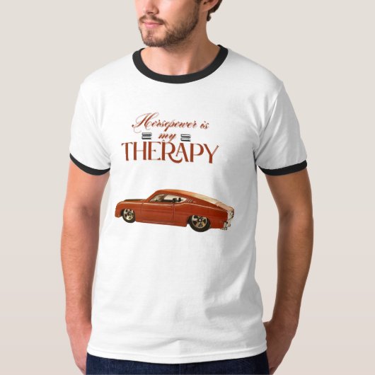 馬力は私のセラピーTシャツ – おもしろい車 Tシャツ (正面)