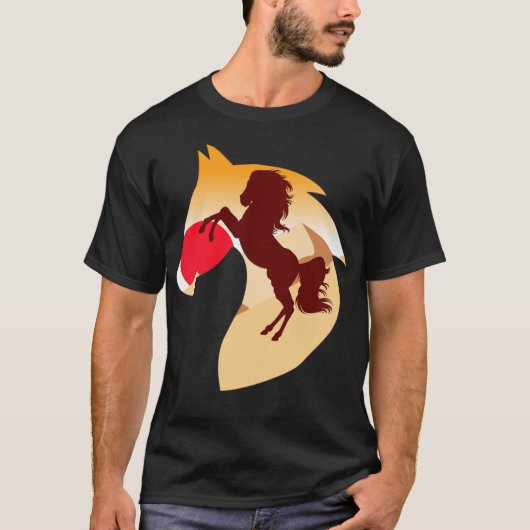 馬動物愛好家テレビシリーズ乗馬 Tシャツ (正面)
