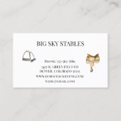 馬厩乗馬馬馬馬馬馬馬競馬団 名刺 (裏面)