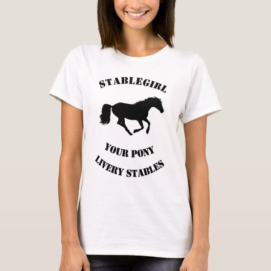 馬厩舎か馬小屋 Tシャツ (正面)