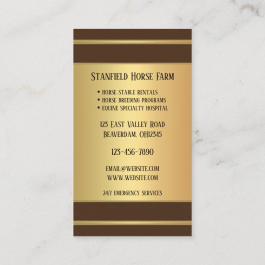 馬厩舎プロフェッショナル名刺 予約カード (裏面)
