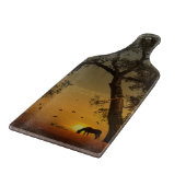 馬及びオークの木のチーズカッティングボード カッティングボード (角)