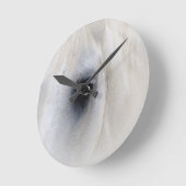 馬及び花柄 ラウンド壁時計 (傾斜)