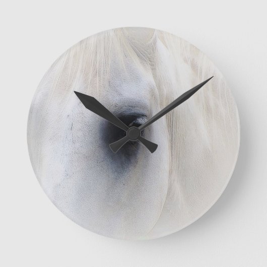 馬及び花柄 ラウンド壁時計 (正面)