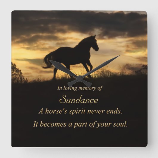 馬名の精霊 スクエア壁時計 (正面)