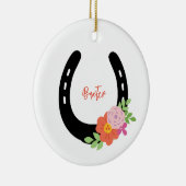 馬名記念写真馬蹄形記念 セラミックオーナメント (右)