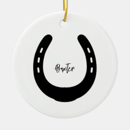 馬名PHOTO馬蹄形記念ペット セラミックオーナメント