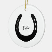 馬名PHOTO馬蹄形記念ペット セラミックオーナメント (左)