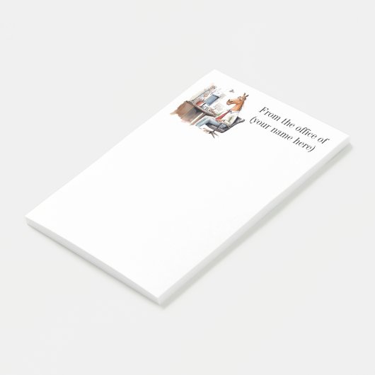 「馬商売の事務所から」というメモを投稿する ポストイット (アングル)