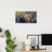 馬喰禅 – 青いブドウと桃 ポスター (ホームオフィス)