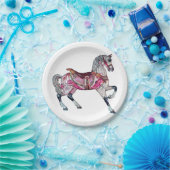 馬回転木馬紙プレート ペーパープレート (パーティー)